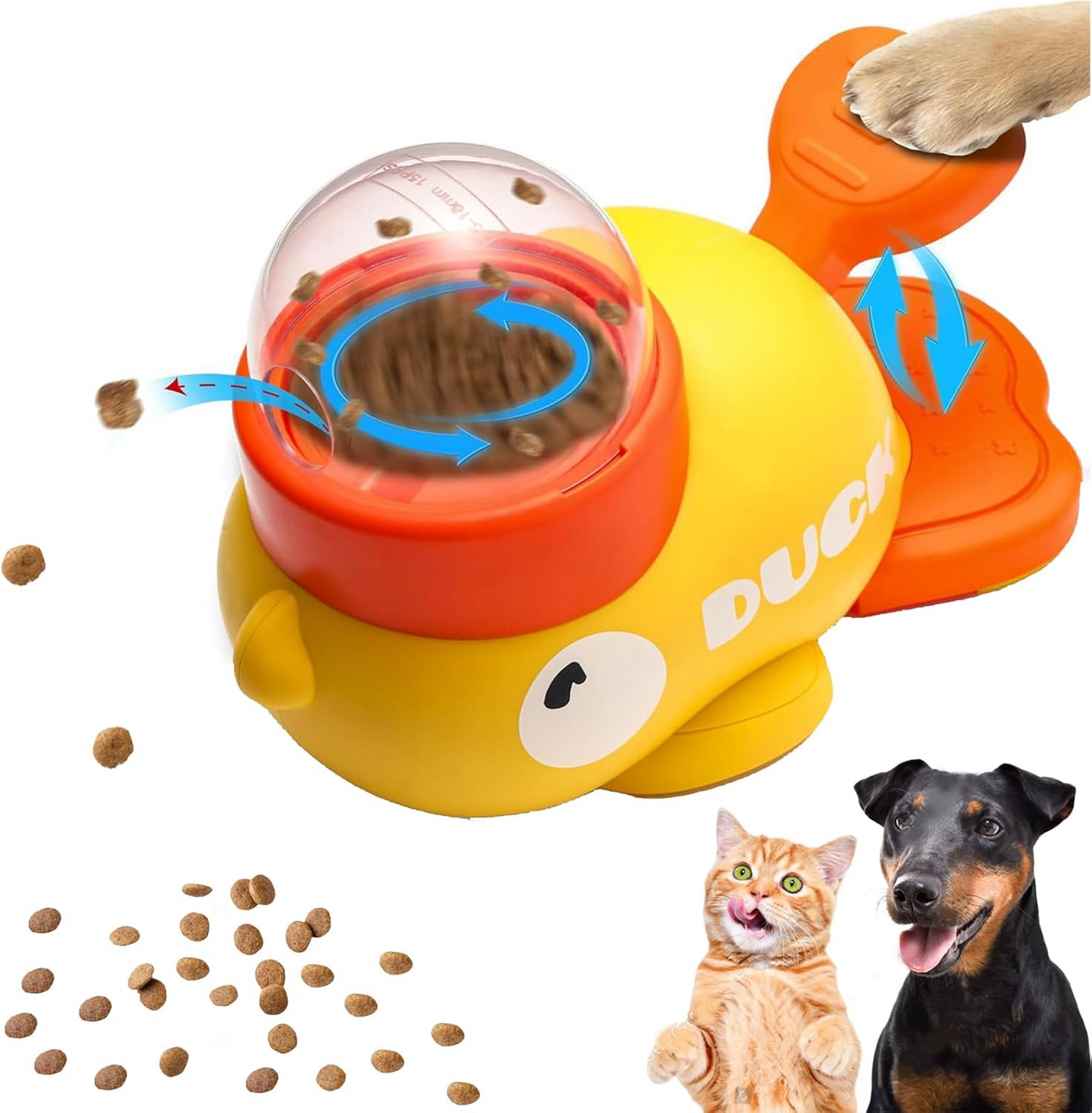 Dog Interactive Treat Dispenser Toy Cat Puzzle Slow Feeder Duck-Shaped Pet Toys for Cat and Dogs Enrichment Training