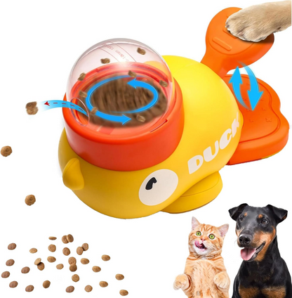 Dog Interactive Treat Dispenser Toy Cat Puzzle Slow Feeder Duck-Shaped Pet Toys for Cat and Dogs Enrichment Training