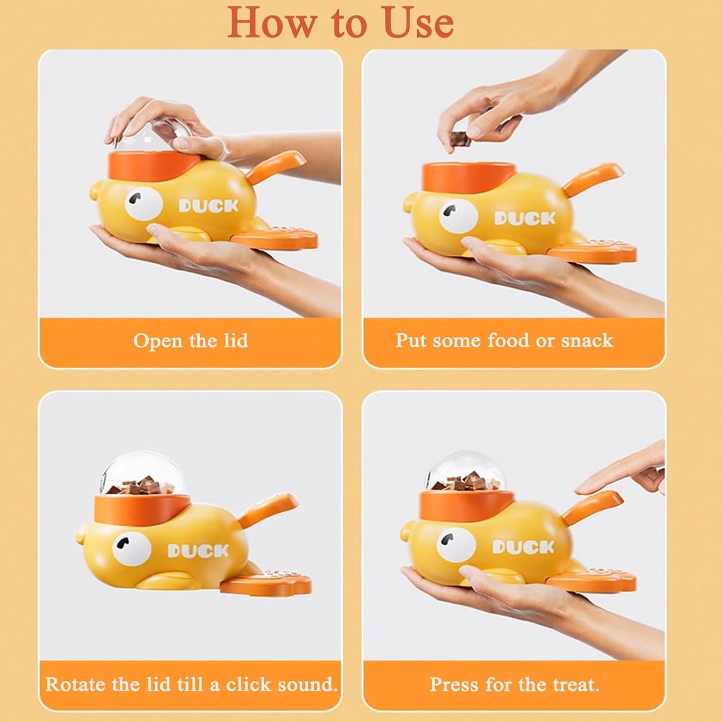 Dog Interactive Treat Dispenser Toy Cat Puzzle Slow Feeder Duck-Shaped Pet Toys for Cat and Dogs Enrichment Training