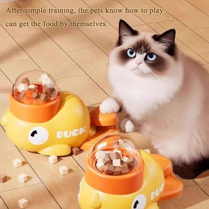 Dog Interactive Treat Dispenser Toy Cat Puzzle Slow Feeder Duck-Shaped Pet Toys for Cat and Dogs Enrichment Training